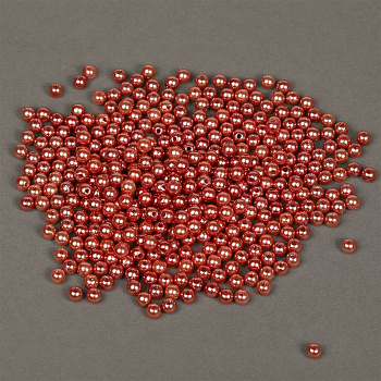 Бусины MAGIC 4 HOBBY круглые перламутр 6мм цв.058 красный уп.50г (483шт)